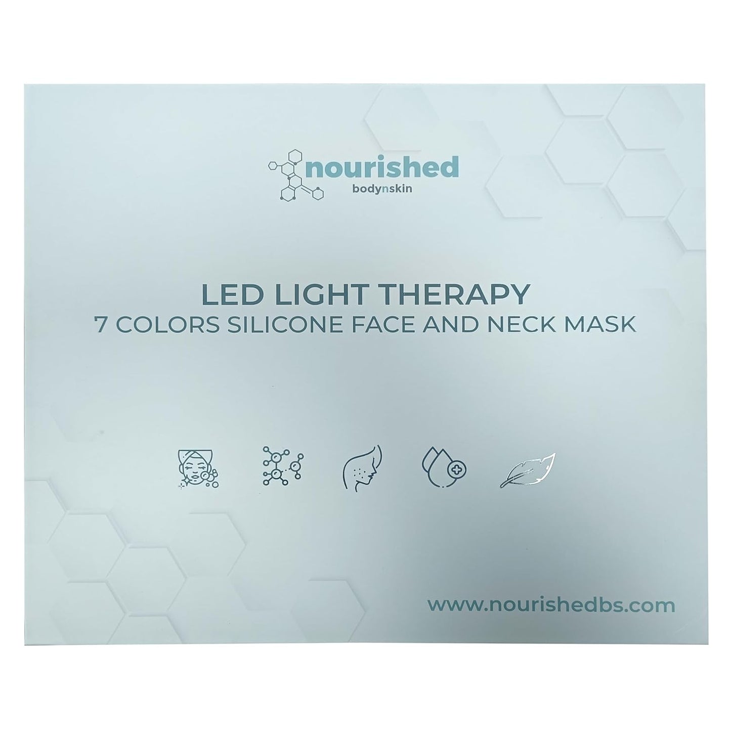 LED Light Therapy Face & Neck Mask - Facial Skin Care Device - 7 Colors Red & Blue - Rejuvenation, Anti-Aging Product for Wrinkles