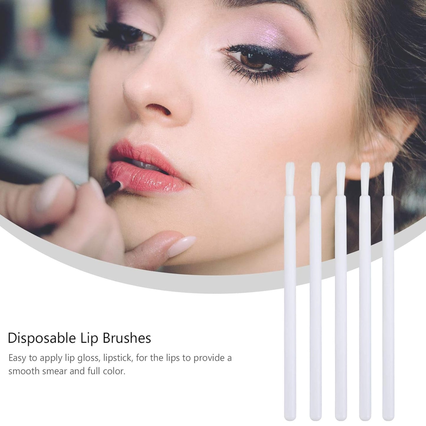 100Pcs Disposable Lip Brushes Smooth Lip Gloss Applicators for Even Makeup Application Safe Beauty Tools for Daily Use for Lipstick and Gloss
